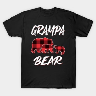 Grampa Bear Red Plaid Christmas Pajama Matching Family Gift T-Shirt